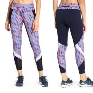 Athleta Geometric Tights Mesh Sonar ColorBlock